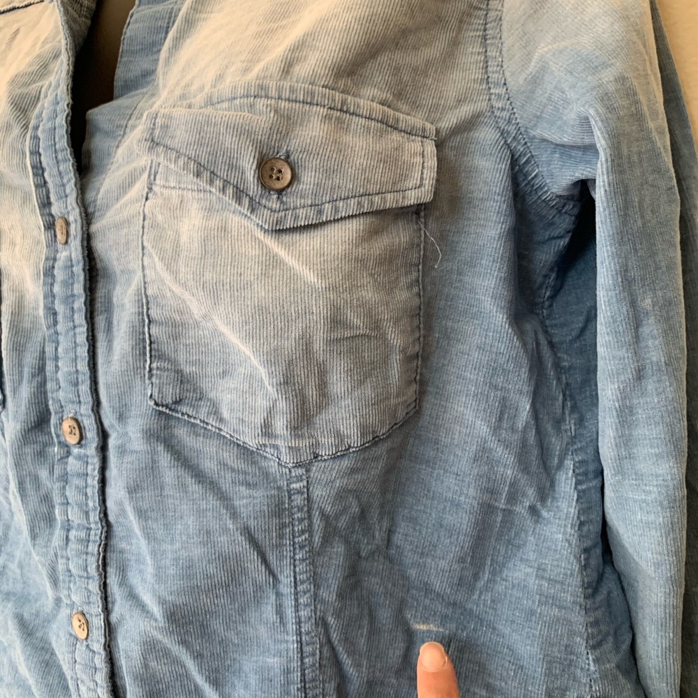 Bella Dahl Light Wash Corduroy Denim Button Shirt - Picture 5 of 11